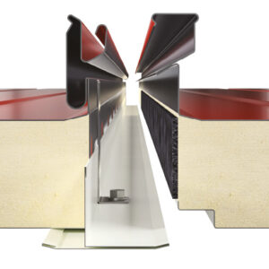 Per l’installazione del pannello TTack sulla struttura metallica con la parte interna a vista, è stata progettata una speciale lattoneria di finitura per garantire una connessione impeccabile e migliorare l’aspetto estetico complessivo della pannellatura vista dall’interno.